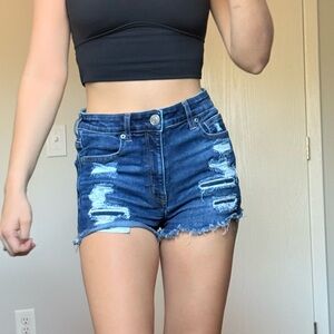 Women’s American Eagle Next Level Hi Rise Shortie Jean Shorts High Waist Booty